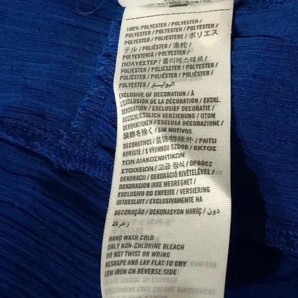 Hollister Embroidered Sheer Top Womens Size XS Blue Boho Festival Crinkle - Picture 10 of 11